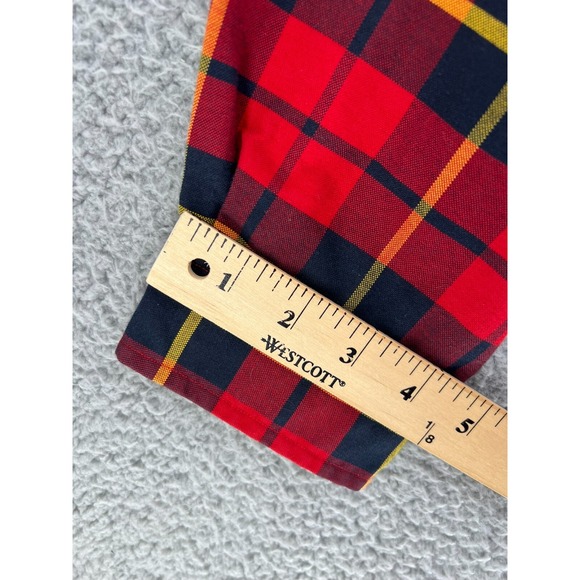 RALPH LAUREN Classic Fit Flannel Shirt Men Large Windowpane Plaid‎ Button Down - Picture 14 of 16